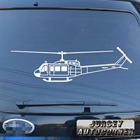 3S MOTORLINE Bell UH-1D Iroquois Huey U.S. Army Helicopter Decal Sticker Car Vinyl Pick Size Color die Cut a (White, 16'' (40.6cm))