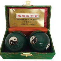 Baoding Balls Chinese Health Massage Exercise Stress Balls - Green Yinyang #3