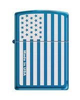 Zippo Flag Sapphire Blue Windproof Pocket Lighter NEW
