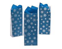 12 Snowflake Printed White Cellophane Christmas Party Bags | Gift Wrap Supplies