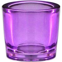 Bluecorn Beeswax Heavy Glass Votive and Tea Light Candle Holders (12, Lilac)