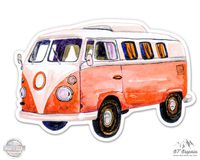 GT Graphics Peace Van - 3" Vinyl Sticker - For Car Laptop I-Pad Phone Helmet Hard Hat - Waterproof Decal