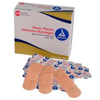 Dynarex Sheer Plastic Adhesive Bandages Sterile, 1 x 3 Inch, 24 Count