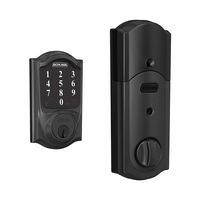Schlage Connect Smart Deadbolt with Camelot trim in Matte Black, Zigbee Certified - BE468GBAK CAM 622