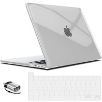 IBENZER MacBook Pro 16 Inch Case A2141 2019 Release, Soft Touch Hard Case Shell Cover with Type C Adapter for Apple MacBook Pro 16'' with Touch Bar and Touch ID, Crystal Clear T16CYCL+1TC