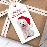Cute Westie Dog Christmas Gift Tags (Present Favor Labels)