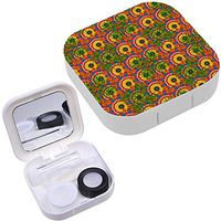Portable Contact Lens Case Box Travel Kit Mirror + Bottle + Tweezers Container Holder [ Colored Round Ornament Antistress ]