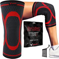 PHERAL FIT Crossfit - Squats & Lifting Knee Sleeve | Compression Support for Running - Workout - Cross Training - Squats - Powerlifting - Weightlifting (1-Piece, 1x Small - (14.5" to 17" Thigh Size))