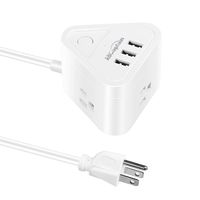 Portable Mini Power Strip with USB, ABCaptain Desktop Charging Station with 3 USB Ports and 3 AC Outlets, 4.9 ft Extension Cord, Triangle Unique Design for Home, Office and Travel