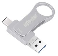 NO1seller Top USB Flash Drive for iPhone,128GB USB Type C 3.0 Flash Drive Memory Stick for iPhone iPad PC Android External Storage,3 in 1 Photo Stick Silver