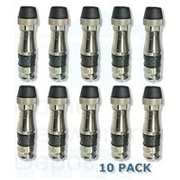BELDON/PPC, RG-11 Aqua Tight Compression F Connector w/Push PIN, Weather Seal O Ring & Boot - 10 Pack