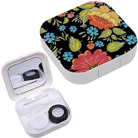Portable Contact Lens Case Box Travel Kit Mirror + Bottle + Tweezers Container Holder [ Style Khokhloma ]