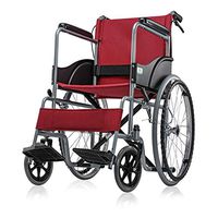 YangMi Wheelchair- Wheelchair Old Man Folding Light and Easy Portable Travel Ultra Light Elderly Household Hand Push Scooter Disabled Special Car (Color : Red, Size : 97x62x88cm)