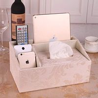 T-ZJHC Home Home Living Room Cute Tray Paper Napkin Coffee Table Remote Control Storage Box, Classical Flower trapezoidal Multifunctional