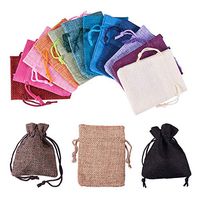 Pandahall 15 Color Burlap Packing Pouches Drawstring Bags 2.7x3.5'' Gift Bag Jute Packing Storage Linen Jewelry Pouches Sacks for Wedding Party Shower Birthday Christmas Jewelry DIY Craft
