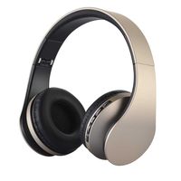 Over-Ear Wireless Headphone,WONFAST Foldable 4 in 1 Bluetooth and Wired Stereo Hands-Free Calling Headset with Microphone for iPhone Samsung,Support FM Radio,MP3 Player (Gold)