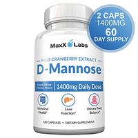 D Mannose Capsules - Fast Acting 1400 MG Extra Strength DMannose Capsule for Bladder Health with Potent Cranberry Extract and Hibiscus Flower Supports UTI Relief - Gluten-Free, Non-GMO Supplements