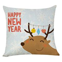 Indexshop 18"x 18" Christmas Santa Claus Reindeer Pattern Throw Pillow Covers, Xmas Winter Holiday Pillowcase, for Couch Sofa Car Decorative Pillowcase (B)