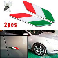 CHAMPLED New 2pcs Italia Italy Italian Flag Car Chrome Emblem Decal 3D Sticker For BMW M BENZ AUDI VW VOLKSWAGEN VOLVO JAGUAR PORSCHE