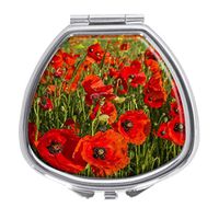 Udoosun Pill Box,Poppies Flower Fields Pill Case for Purse Pocket Pill Organizer Decorative Boxes Silver Single Compartment Travel Medicine Tablet Holder Wallet