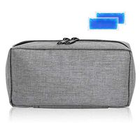 Insulin Cooler Bag, Portable Medical Insulation Protector Organizer Cooling Pouch Case (Gray)