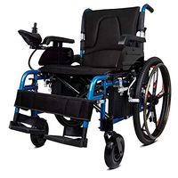Electric Wheelchair, Portable Premium Power Wheelchairs Lightweight Folding Dual Battery Dual Motor Airplane Ready Folding Fully Automatic Electric Wheelchair