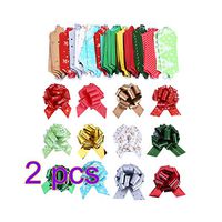 UHBGT 24 Pcs Pull Bows Christmas Gift Wrap Ribbon Bows Pull Flower Christmas Gift Bows for Christmas Decorations Xmas Present Gift Wrapping Party Supplies