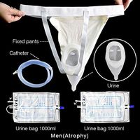 GxYue Portable Wearable Urinal Urine Bag Collector Toilet - Urinal Bag Pee Bag Spill Proof Collector Incontinence Aid 1000ml Seat Belts (Size : Men(Atrophy))