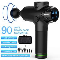 Massage Gun Deep Tissue Percussion Muscle Massager for Pain Relief, Handheld Electric Body Massager Sports Drill Portable Super Quiet Brushless Motor,20Speeds Percussion Massage Feeke P3 Pro