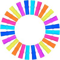 24PCS Silicone Straw Tips, Multicolored Food Grade Straws Tips Covers Only Fit for 1/4 Inch Wide(6MM Outdiameter) Stainless Steel Straws