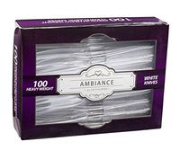 Crystalware Heavy Weight Plastic Knives 100/box, Clear