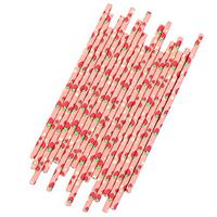 Meidexian888 Colorful Straws,25Pcs Paper Drink Gold Striped Straws Biodegradable for Home Bar Party Cocktail (G)