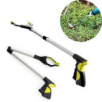 Reacher Grabber Tool, Messar Upgraded Foldable Reaching Aid Reacher Tool Long Arm 360° Rotating Jaw Reaching Claw Hand Grabber Trash Pickup Tool, 32'' (Yellow)