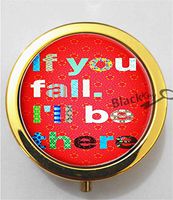 BlackKey If You Fall I'll Be There 3-Compartment Decorative Pocket Gift Box Case Organizer for Pill, Color 2 -1222