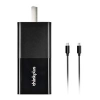thinkplus Portable Lightweight 65W USB-C Wall PD Charger with Cable Support PD 3.0 QC 3.0 Fast Charge for Laptops Mac Tablets and Smart Phones (Black)