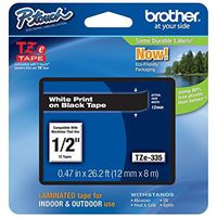 2/Pack Genuine Brother 1/2" (12mm) White on Black TZe P-touch Tape for Brother PT-1880, PT1880 Label Maker