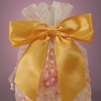 Gold Satin Bow With Wire Tie, 1-1/2" X 4-1/2"