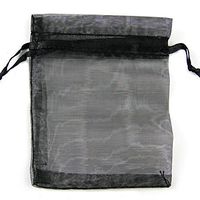 MXY Organza Drawstring Bag Party Wedding Gift Candy Pouches 3.9x4.7 Inch 200 Pieces Black