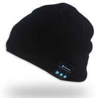 Bluetooth Beanie Hat with Speaker Wireless Stereo Headphone Headset with Microphone Hands Free for Sports Skating Hiking Camping (E202 Black)