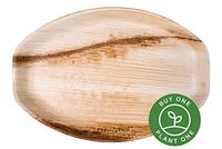 15" Oval Palm Leaf Serving Trays Platters - Pack of 5 - Disposable, Compostable, Natural, Tree Free, Sustainable, Eco-Friendly - Fancy Rustic Party Dinnerware and Utensils Like Wood, Bamboo