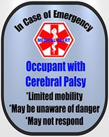 Cerebral Palsy Medical Alert Safety Decal Sticker