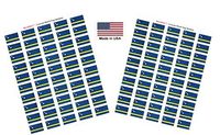Made in USA! 100 Country Flag 1.5" x 1" Self Adhesive World Flag Stickers, Two Sheets of 50, 100 Sticker Flags Total (Curacao)
