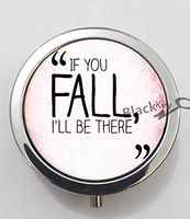 BlackKey If You Fall I'll Be There 3-Compartment Decorative Pocket Gift Box Case Organizer for Pill, Color 1 -1225