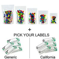 100 - Clear Smell Proof Barrier Bags w/Rx Labels (1/8 Ounce, California Labels)