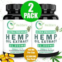 Hemp Extract Oil SoftGels Reduces Pain, Stress, Anxiety & Inflammation Levels - Natural Ingredients Omega 3,6,9 Best For Sleep, Mood, Immune & Overall Support - Co2 Cold Pressed Slow Extract - Non-GMO