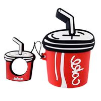 SGVAHY Cute Airpods Case, Fun Creative 3D Cartoon Food Shape Cover with Ring Buckle Holder Soft Silicone Shockproof Cover for Apple Airpods (Coke)