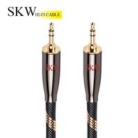 SKW Audiophiles AUX Cable 3.5mm Male to Male with OD 6.8mm Stereo Audio Cable for Subwoofer,Home Theater and More (4.9ft/1.5M,Nylon)