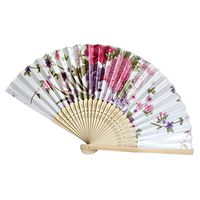 Retro Folding Fan, Vintage Bamboo Folding Hand Held Flower Fan Chinese Dance Party Pocket Gifts For Dance Props, Decoration, Wedding