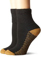 Dr. Scholl's Women's Diabetic and Circulatory with Cupron Ankle 2 Pack Sock, Black, Shoe Size: 4-10