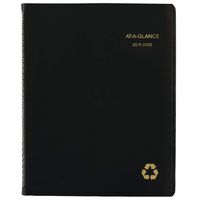 AT-A-GLANCE 2019-2020 Academic Year Weekly & Monthly Planner/Appointment Book, Large, 8-1/4" x 11", Recycled, Black (70957G05)